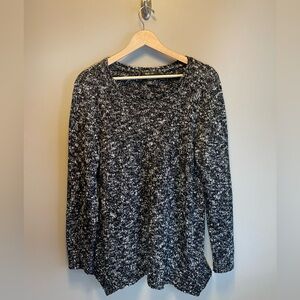 Style & Co XL Black Gray Marled Knit Pullover Sweater